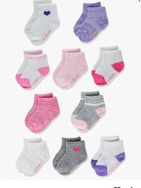 Hanes 12 Pack Ankle Socks Girls 4T-5T NWT